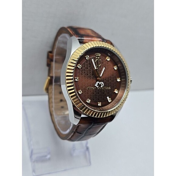 Juicy Couture Brown Dial Fluted Bezel Leather Strap Quartz Watch New Battery main image 8
